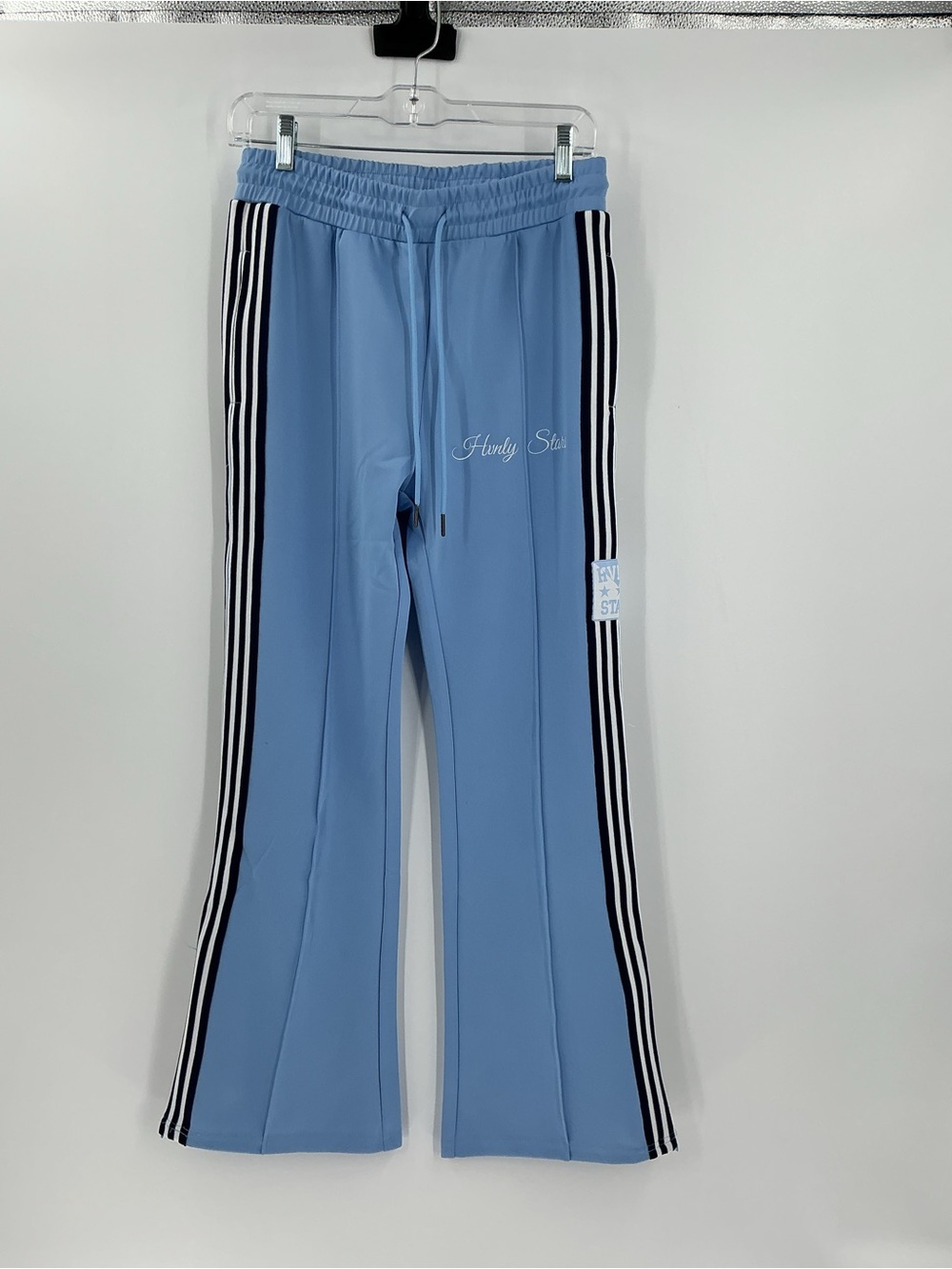 Girls' Light Blue Track Pants with Side Stripes xs